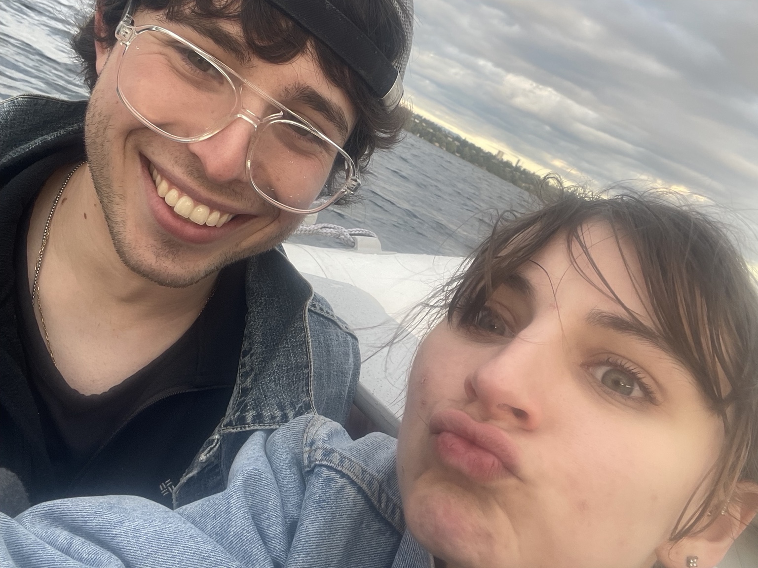 Levi and Elly by the water